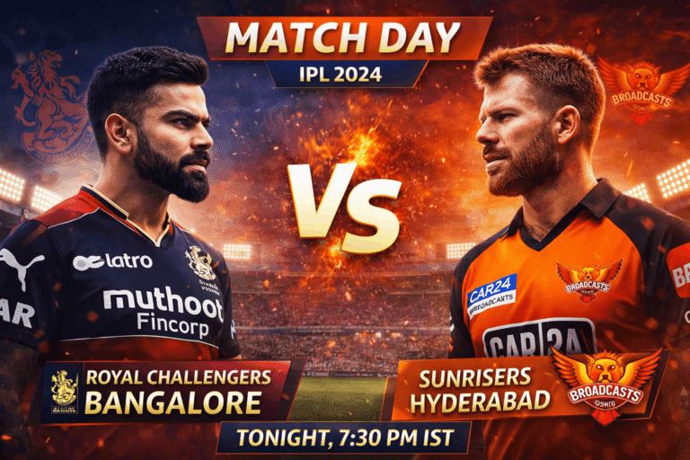 IPL 2026 Aaj Ka Match: RCB vs SRH – पहला धमाकेदार मुकाबला आज रात 7:30 बजे!